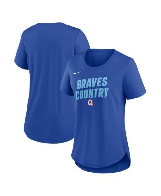 Women's Royal Atlanta Braves 2026 City Connect Team Phrase Lockup Tri-Blend T-Shirt