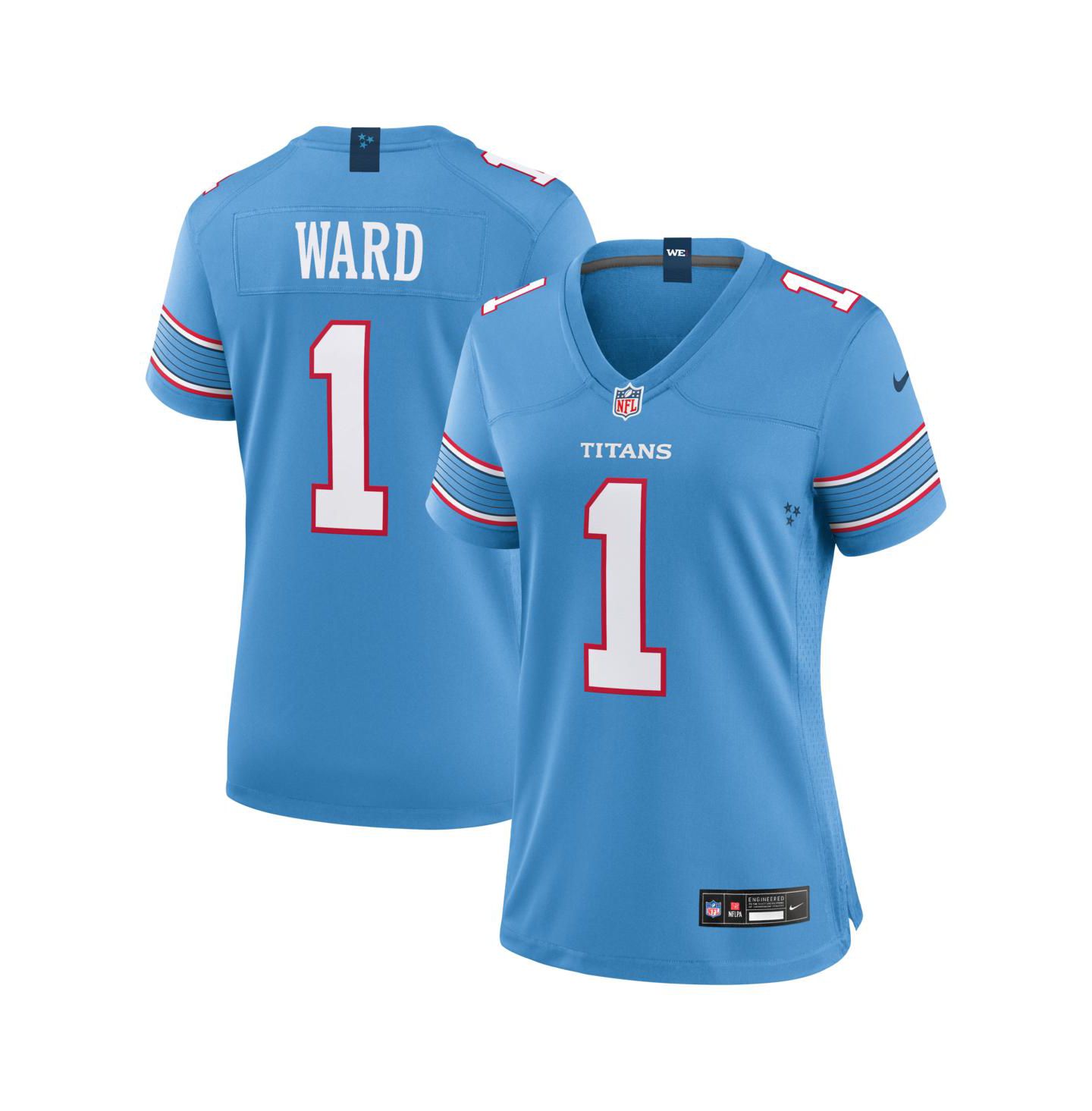 Женский топ Nike Cameron Ward Light Blue Tennessee Titans Game Jersey — фото 1