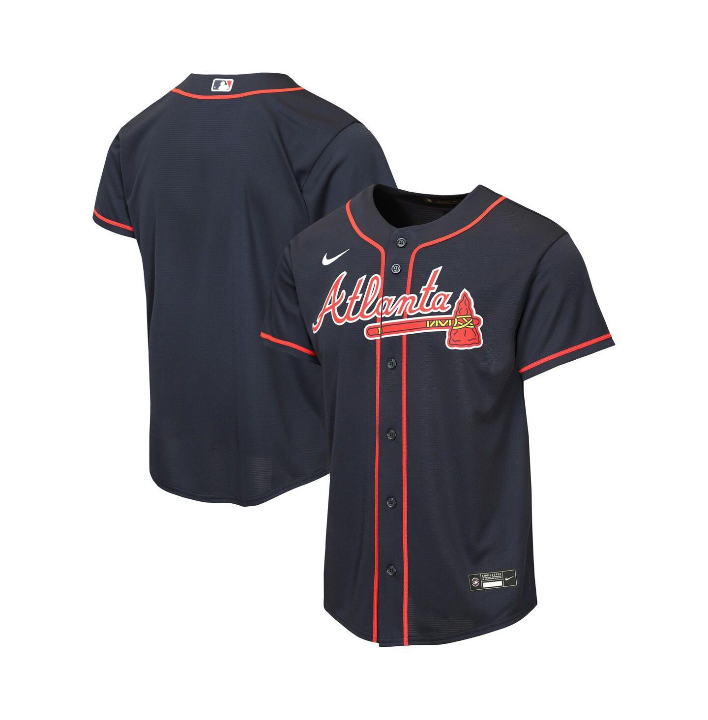 Детское джерси Nike Atlanta Braves Alternate Replica, Navy — фото 1