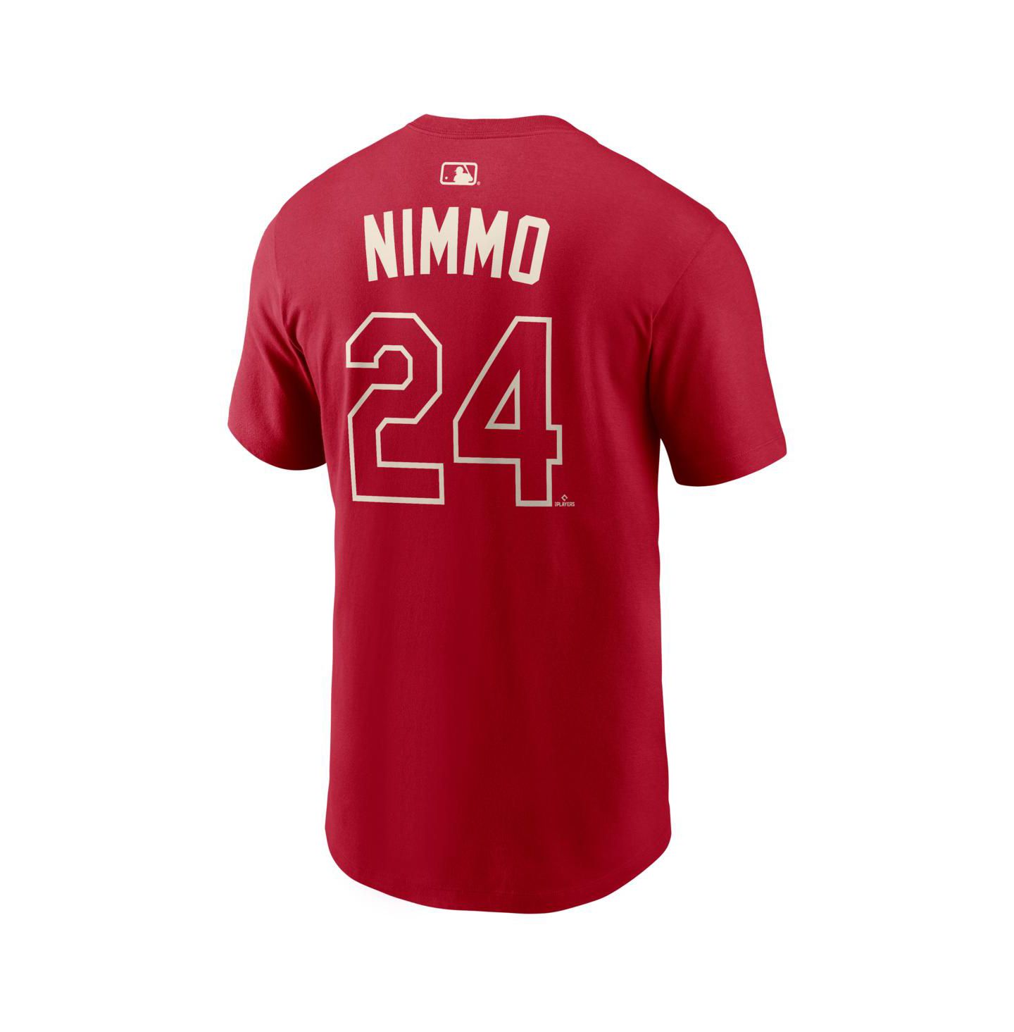 Мужская футболка Nike Brandon Nimmo Red Texas Rangers 2026 City Connect Name & Number — фото 2