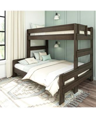 Solid Wood Bunk Bed, Modern Farmhouse Platform Bed Frame For Kids