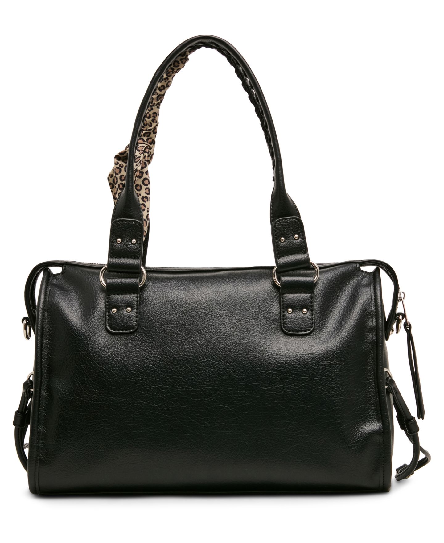 Женская сумка Madden Girl Vander Medium Scarf Detail Bowler Handbag, цвет: Чёрный — фото 2
