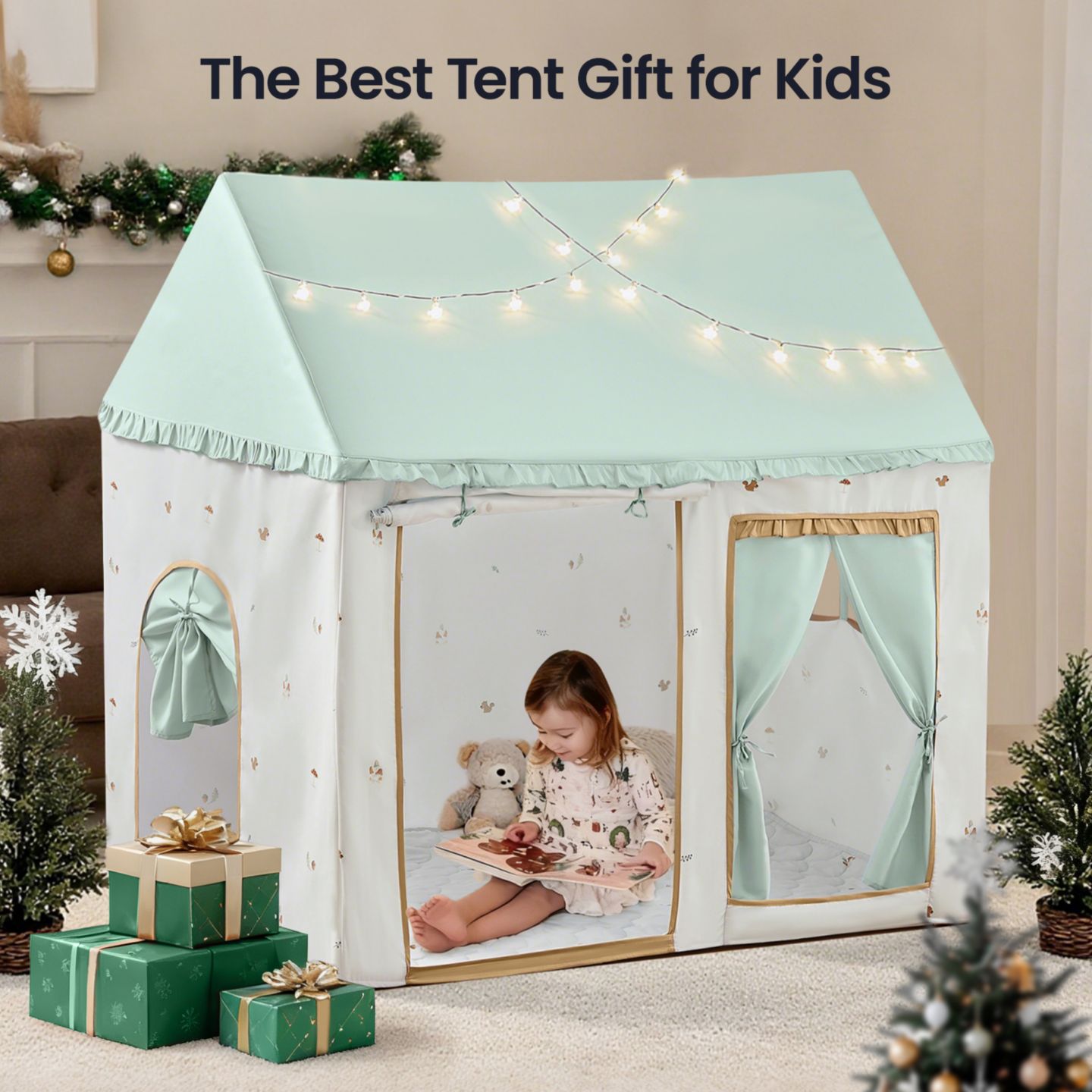 Детские игрушки Tiny Land Sweet Citrus Indoor Play Tent and Play Mat, 2-Piece Set, Ages 3+, цвет: Зелёный — фото 7