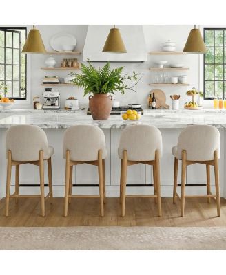 25.5" Linen Counter Height Stools Set of 4 for Kitchen Island