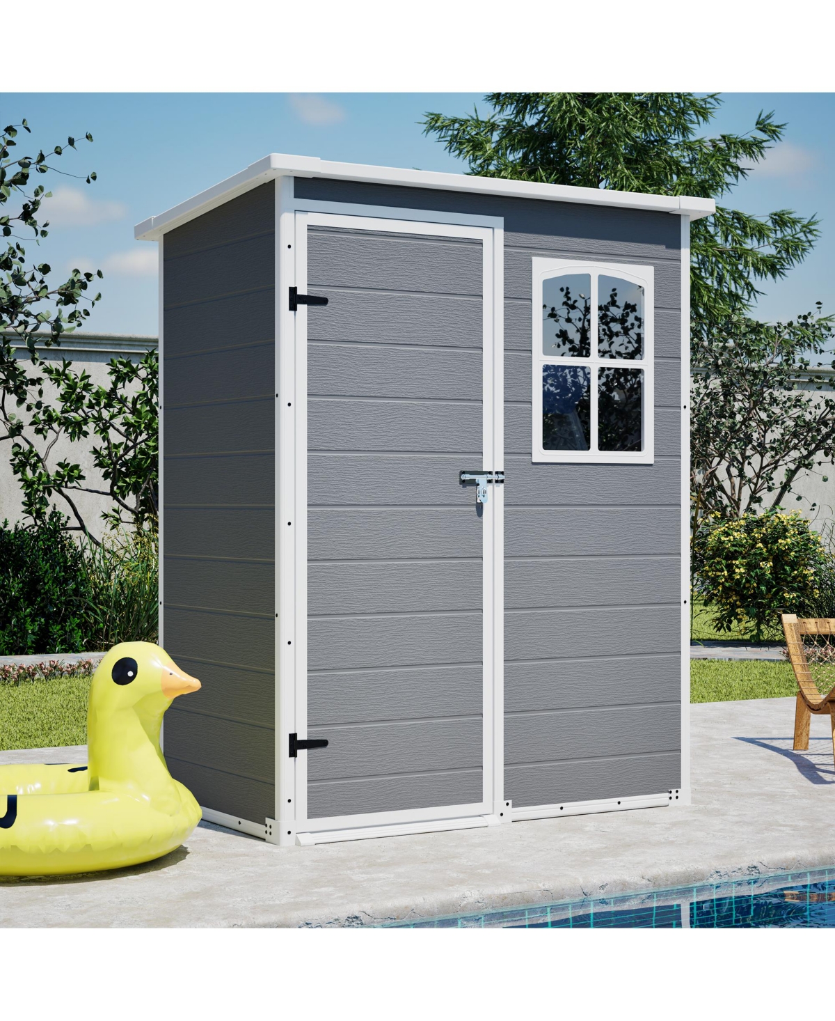sumyeg Heavy-Duty Outdoor Storage Shed with Double-Layer Resin and Complete Assembly Kit