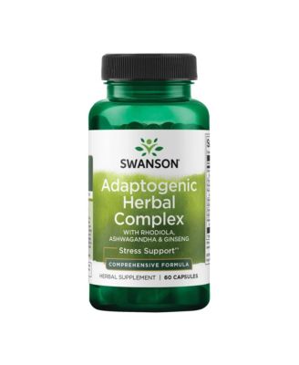 Rhodiola Ashwagandha Ginseng Complex Energy Immune Function Nervous System Stress Support Adaptogen Herb Supplement 60 Capsules