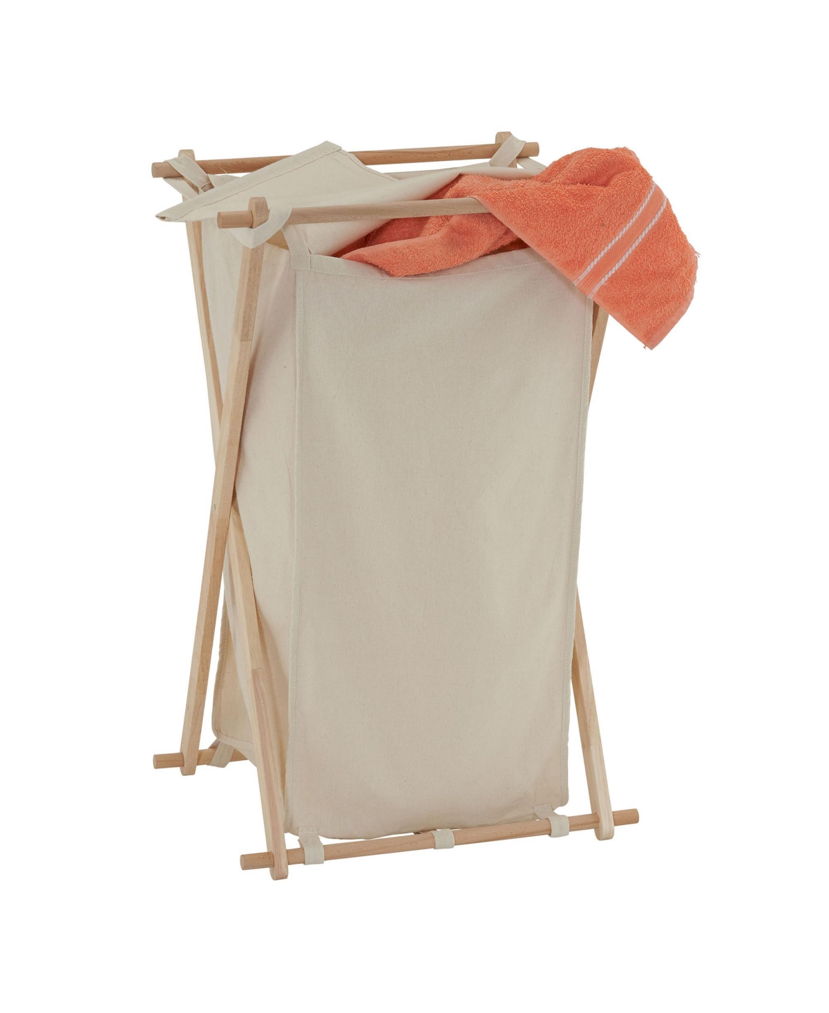 Household Essentials X Frame Wood Laundry Hamper