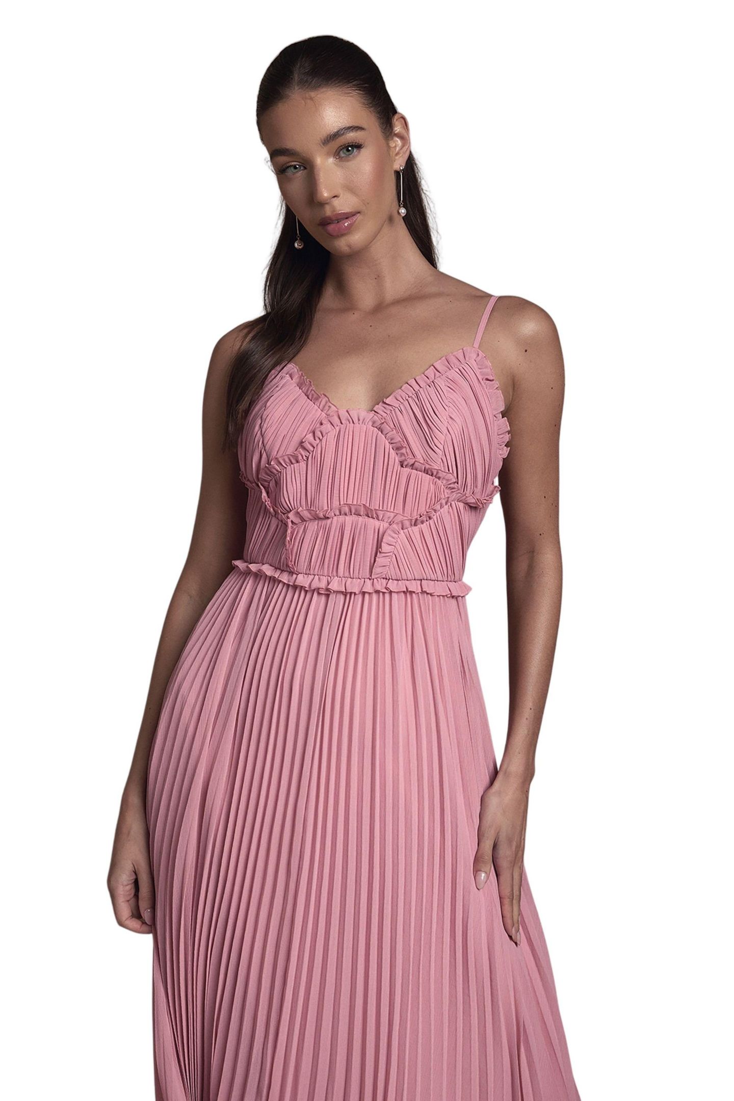 Женское платье Oasis Bridesmaid With Ruffle Detail, цвет: Розовый — фото 4