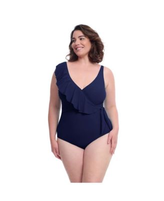 Women's Tutti Frutti Ruffle Surplice One Piece Swimsuit