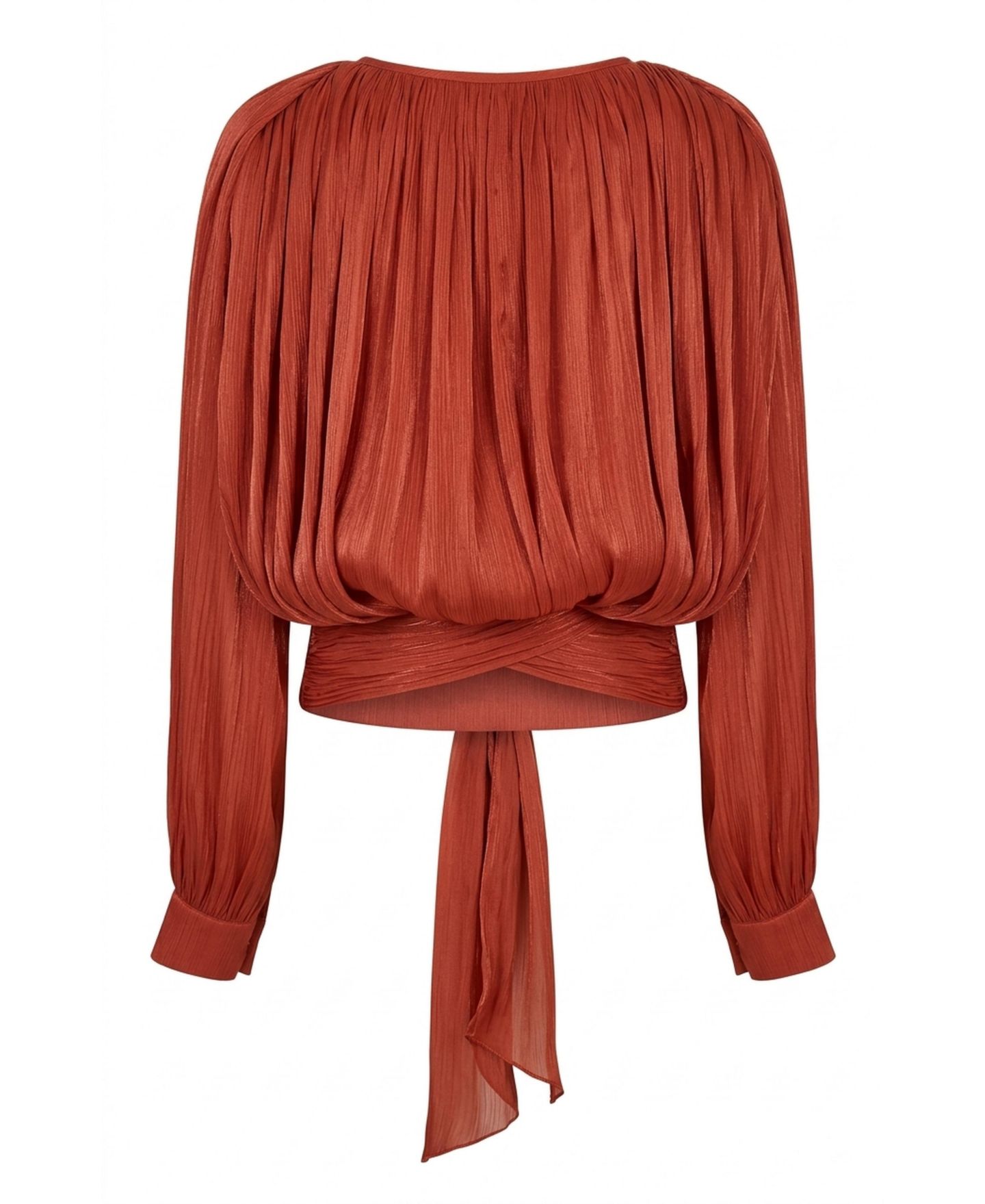 Женская блузка Modenaire Tie-Neck Belted Long-Sleeve — фото 7