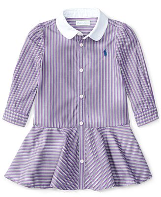 Ralph Lauren Baby Girls' Striped Shirtdress - Dresses - Kids & Baby ...