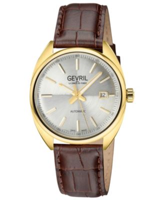 Men's Five Points Swiss Automatic Italian Leather Strap Watch