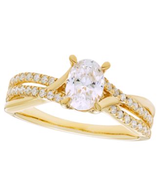 Certified Lab Grown Diamond Ring (1 ct. t.w.) in 14k Yellow Gold