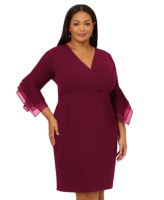 open lace back dress White Mark Plus Size Short Sleeve V-Neck Maxi Dress - Red main image 0