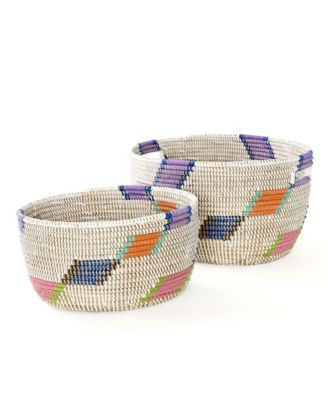 Diagonal Diamond Nesting Storage Baskets, Set of 2