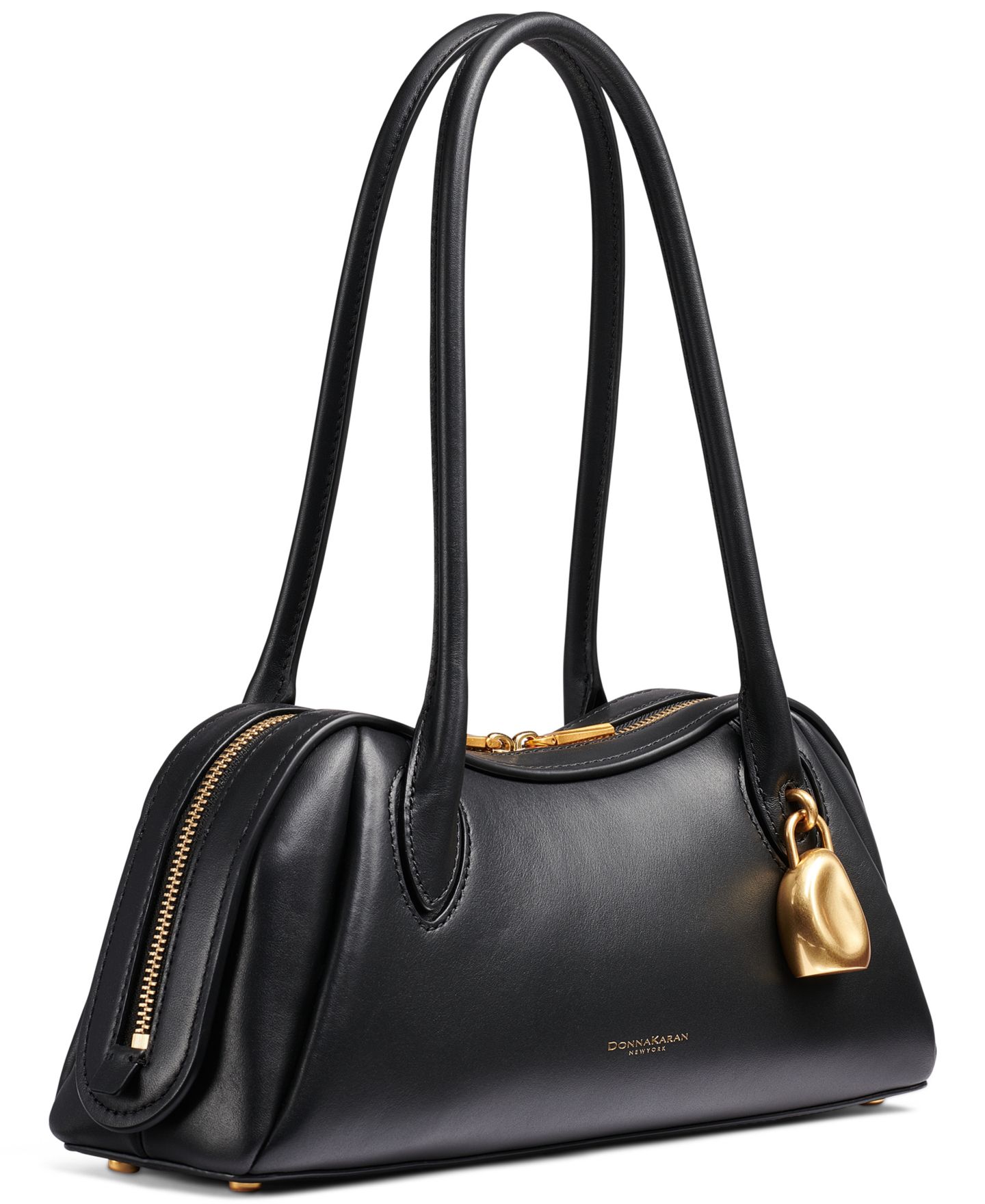 Женская сумка Donna Karan New York Terry Medium Shoulder Handbag, цвет: Чёрный / Золотой — фото 4