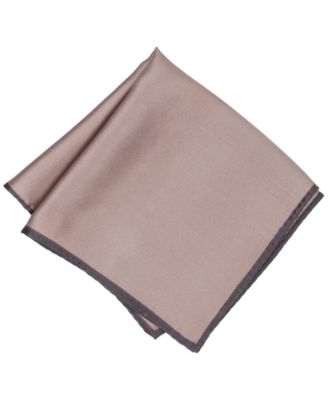 Men's Silk Solid Rolled Border Pocket Square