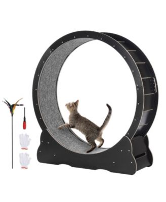 Cat Exercise Wheel 43 in Wooden Treadmill with Carpet