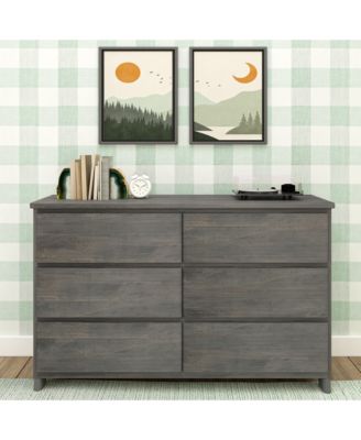 6 Drawer Dresser, Storage Drawers Farmhouse Solid Wood Bedroom Dressers