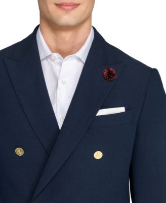 Con.Struct Men's Ceremony Satin Checkerboard Flower Lapel Pin