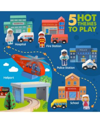 Wooden Train Set 110 Pcs