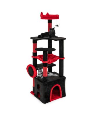 Cat Tree Gothic with Plush Perch and Spider Dangling Toy