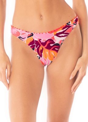 Women's Coral Leafy Sublimity Bikini Bottom