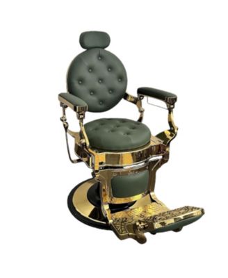 Vintage Barber Chair for Barbershop,Heavy Duty 360 Hydraulic Recline Salon Chair with Adjustable Headrest and Footrest,Supports Up to 700lbs