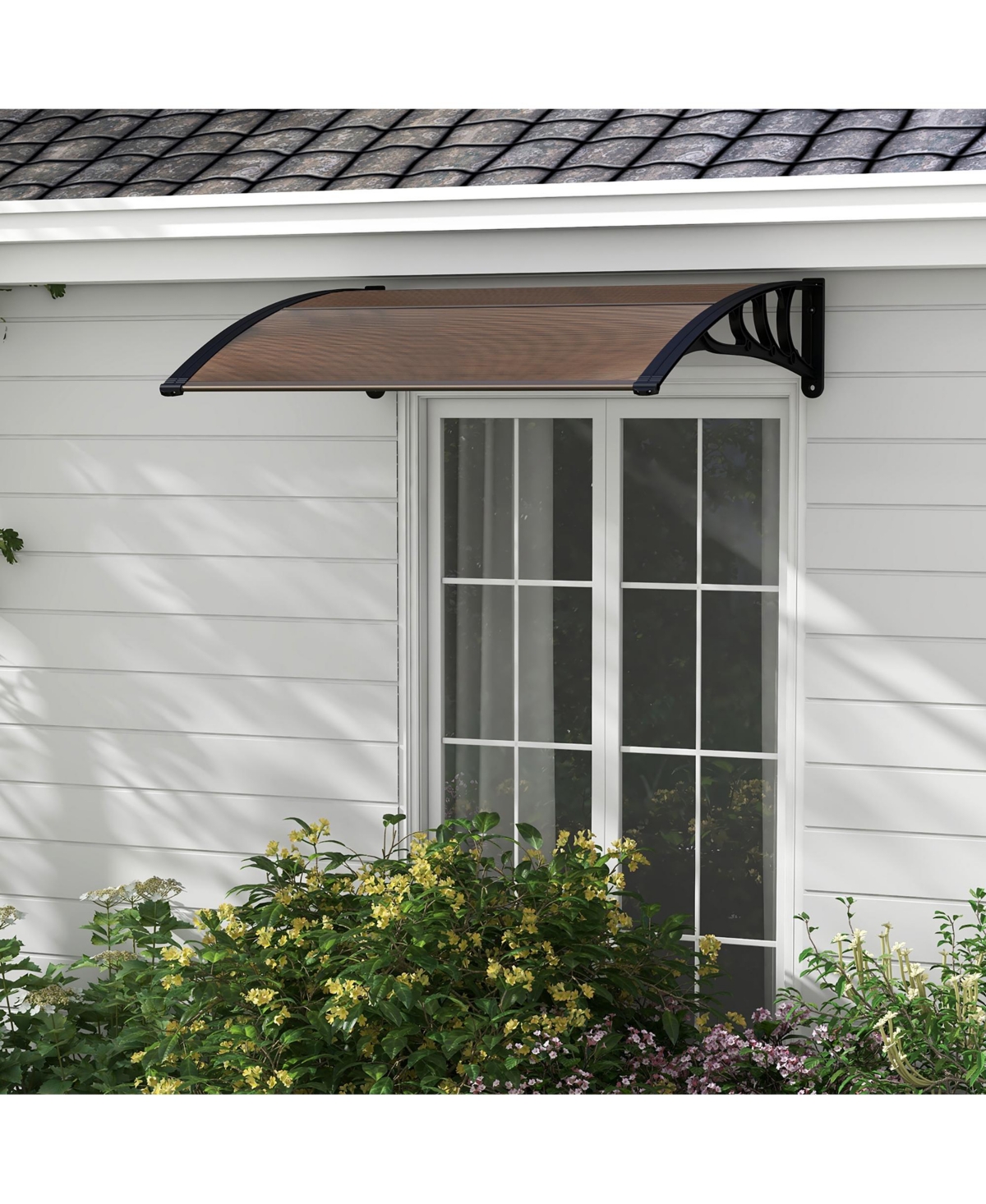 Gymax 2 Pieces 48'' x 40'' Patio Awning Canopy Outdoor Window Door Overhang Rain Protection