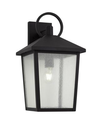 Westmont 18" High Modern Outdoor Wall Light Fixture Mount Porch House Weatherproof Sand Black Aluminum Glass Shade