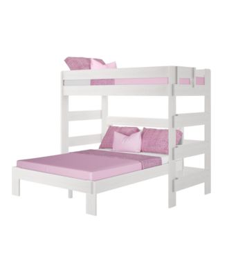 Max and Lily Solid Wood Modern Farmhouse Bunk Bed, L-Shaped Twin over Queen Bed Frame For Kids