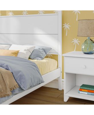 Max And Lilly Haven Canopy Bed with Square Post and Wood Headboard (Full), Blonde
