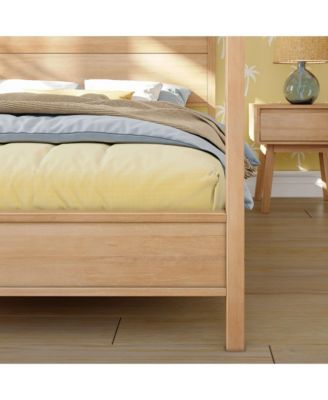 Max And Lilly Haven Canopy Bed with Square Post and Wood Headboard (Full), Blonde