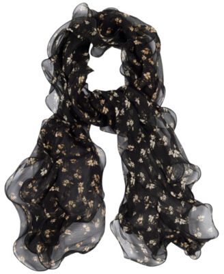 Floral Double Ruffle Scarf