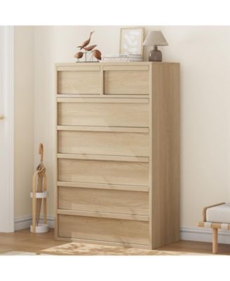 7 Drawer Dresser for Bedroom, Freestanding Wooden Chest Storage