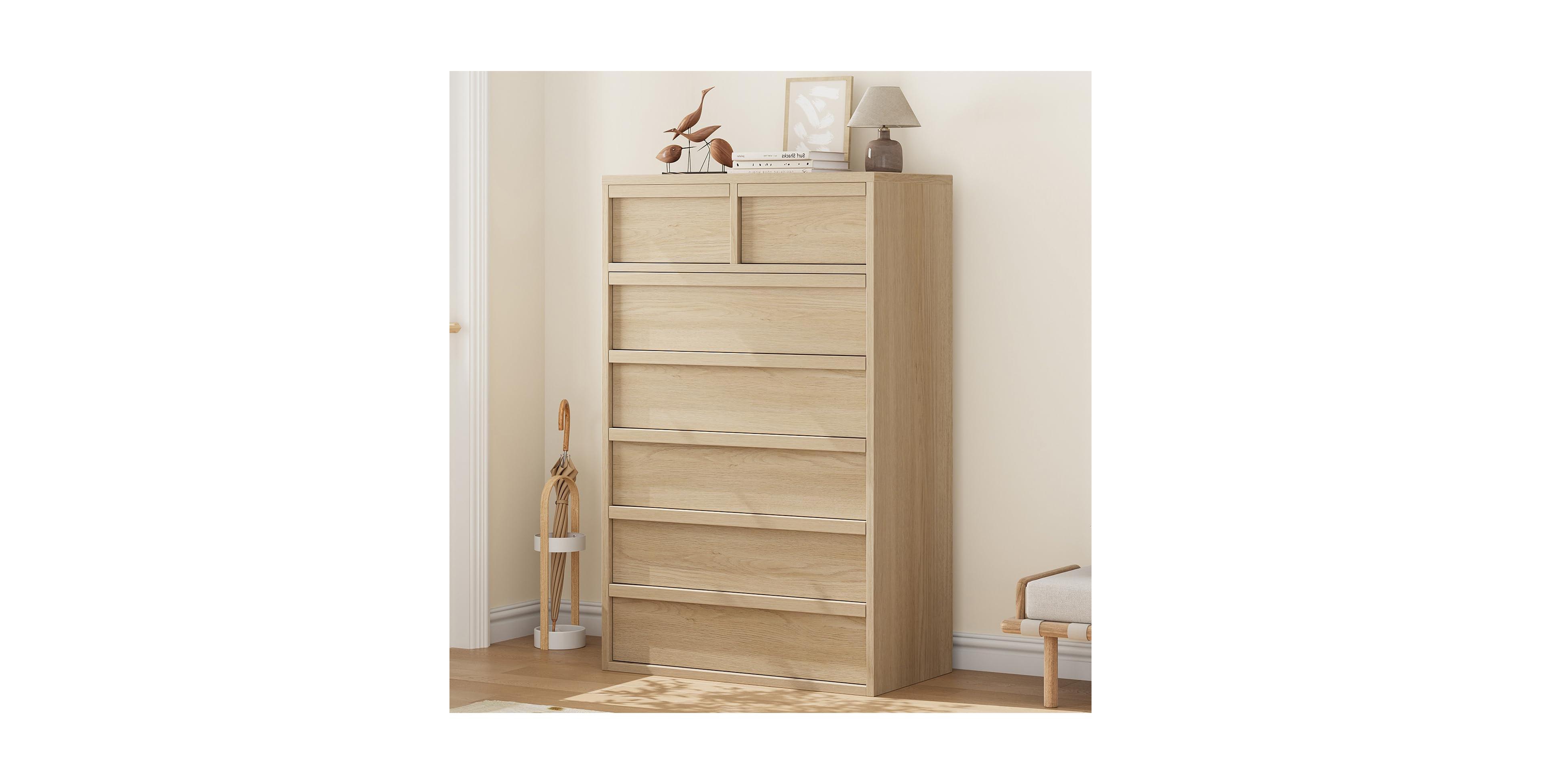 gaomon 7 Drawer Dresser for Bedroom, Freestanding Wooden Chest Storage