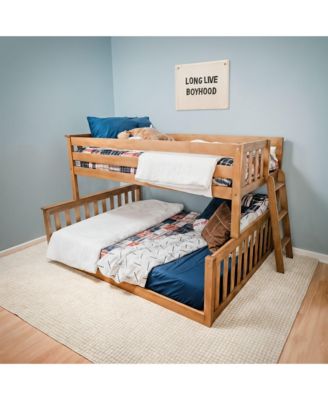 Max and Lily Twin over Full Low Bunk Bed with Ladder on End For Kids