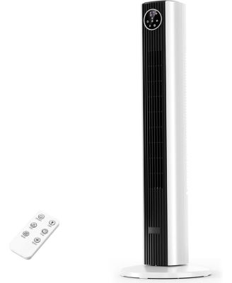 36" Tower Fan, 85degree(s) Oscillating, Quiet, 3 Speeds, 4 Modes, Remote