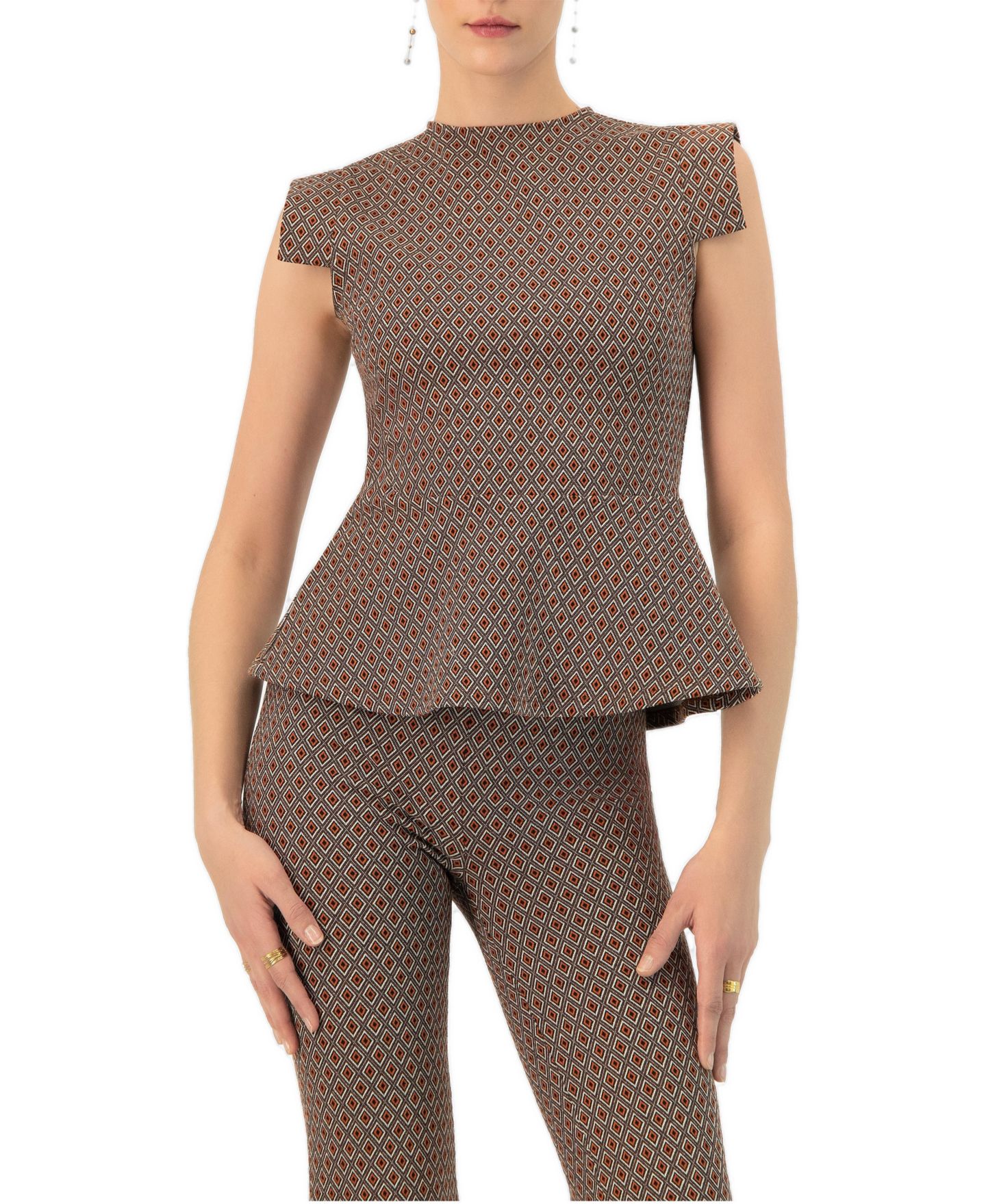 Женская блузка Ivonne Geometric Peplum — фото 1