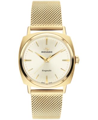 Men's Kingmatic Swiss Automatic Ionic Plated Light Yellow Gold Steel Watch 35mm