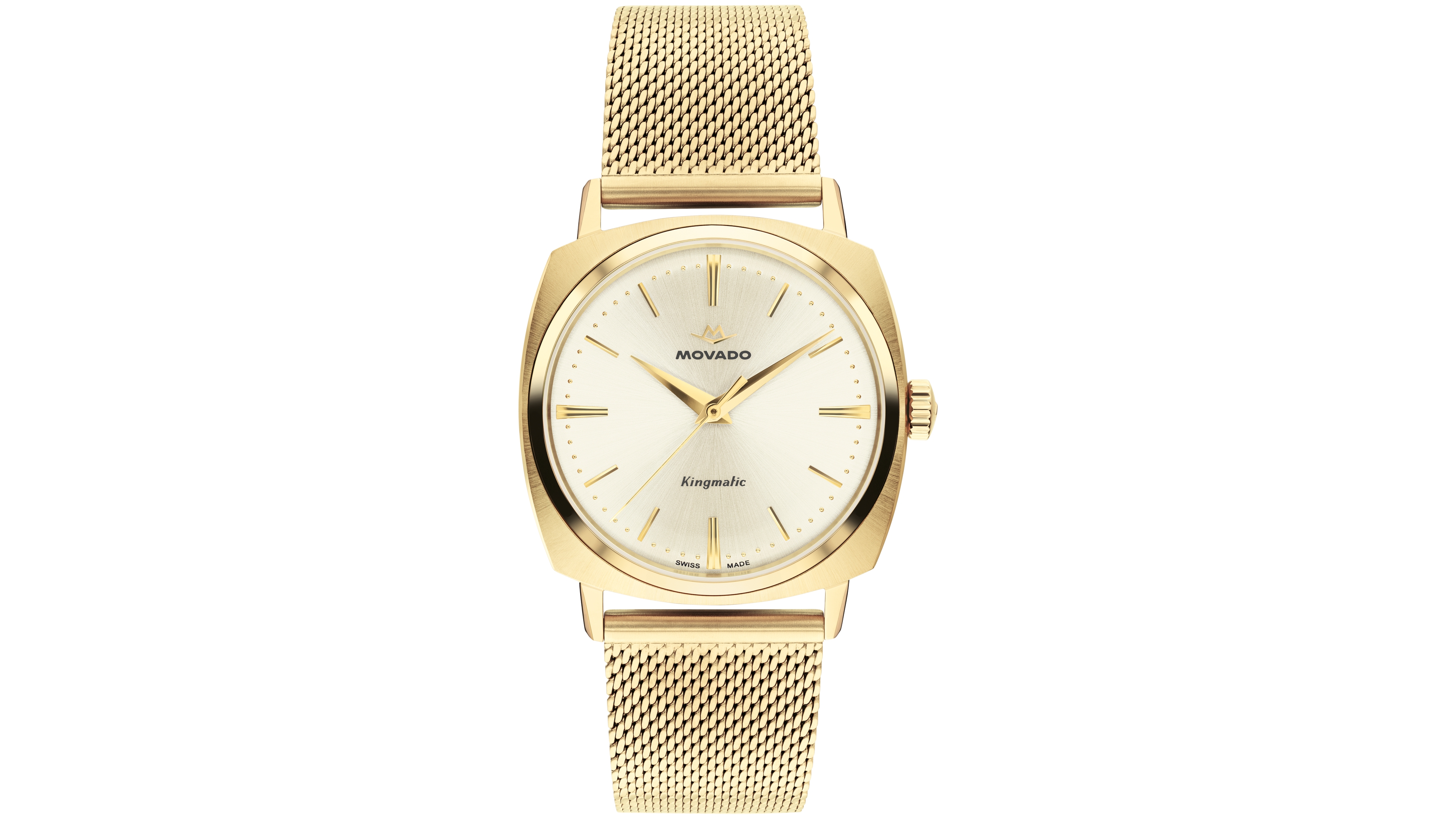 Movado Men's Kingmatic Swiss Automatic Ionic Plated Light Yellow Gold Steel Watch 35mm