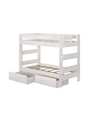 Max and Lily Solid Wood Modern Farmhouse Farmhouse Twin/Twin Bunk Bed with Storage Drawers