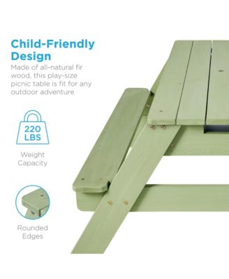 Kids 3-in-1 Outdoor Sand and Water Activity Picnic Table with Umbrella