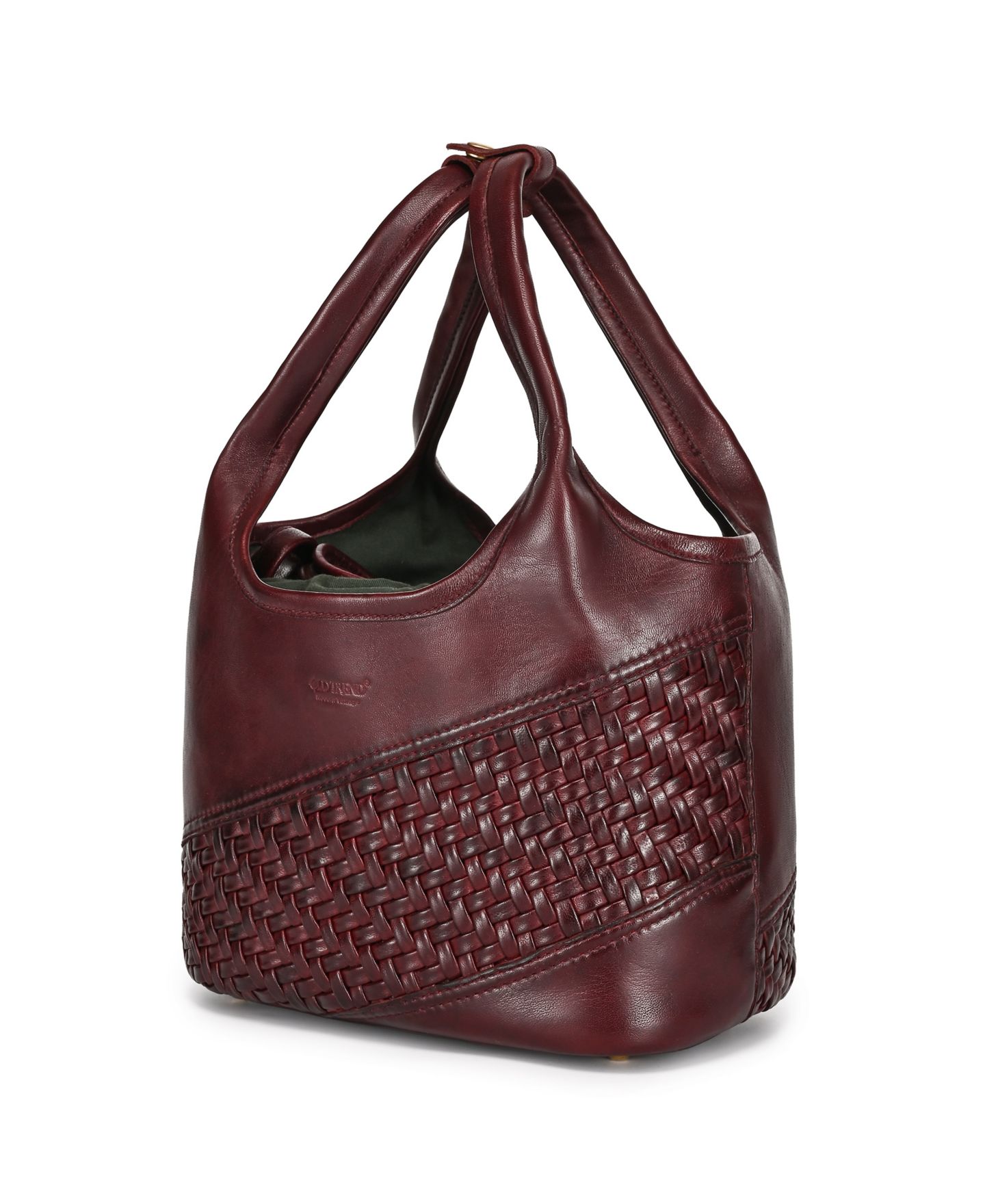 Женская сумка OLD TREND Lily Small Handwoven Tote Handbag, цвет: Бордовый красный — фото 3