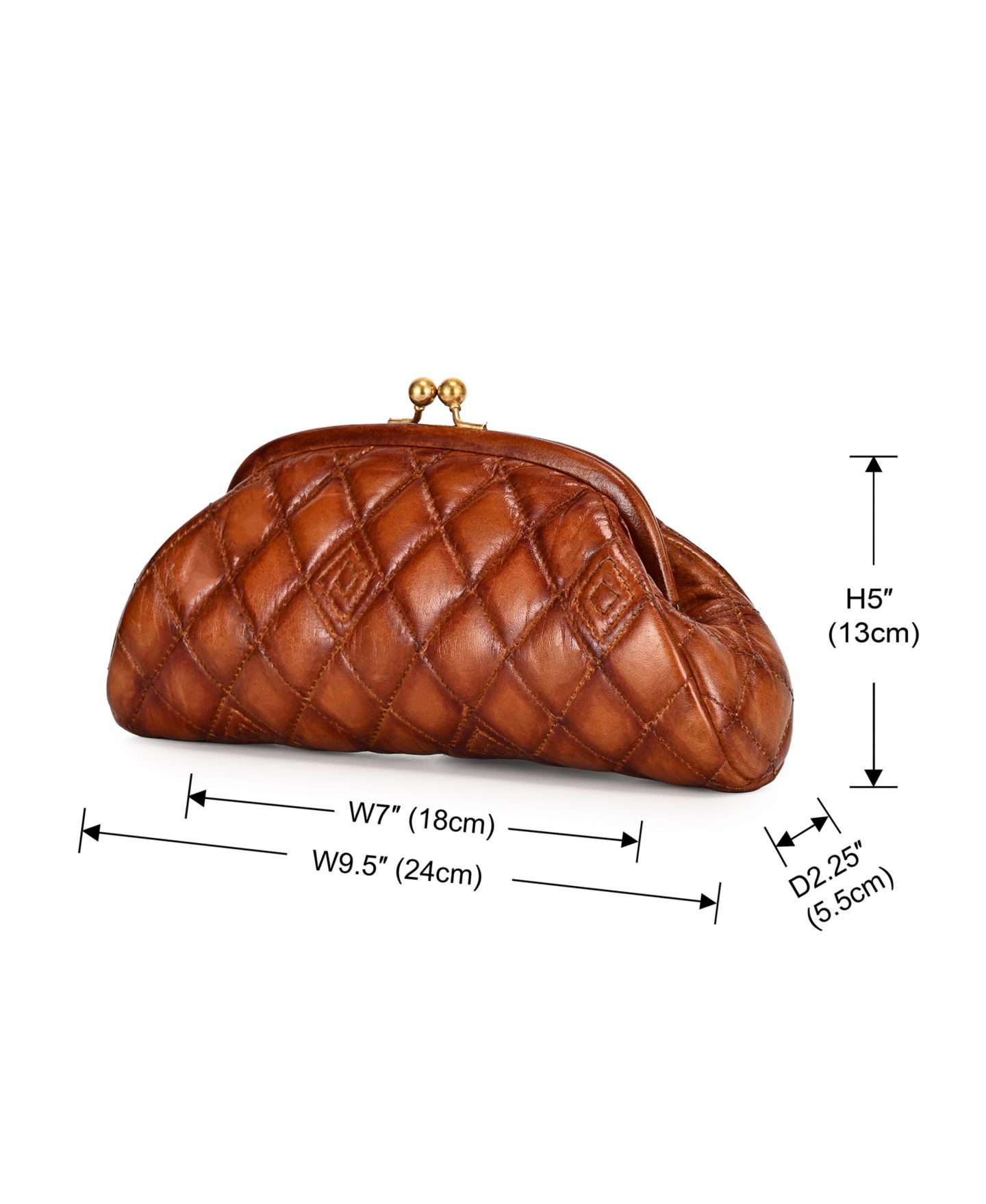 Женский клатч OLD TREND Petunia Quilted Mini Beauty Clutch Handbag, цвет: Коньячный коричневый — фото 5