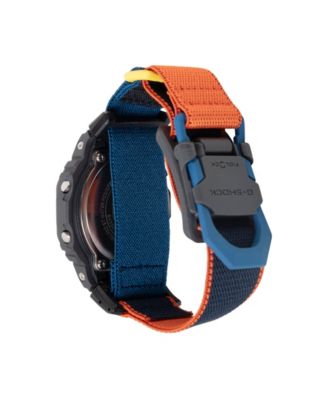 G-Shock Men's Japanese Quartz Digital Black and Orange Cloth Watch