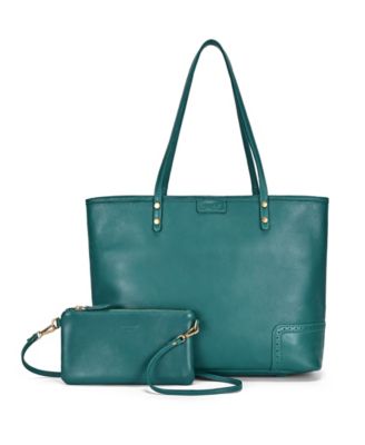 Camellia Large Reversible Leather Tote Handbag