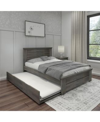 Max and Lily Full Size Bed Frame with Trundle, Solid Wood Platform Bed