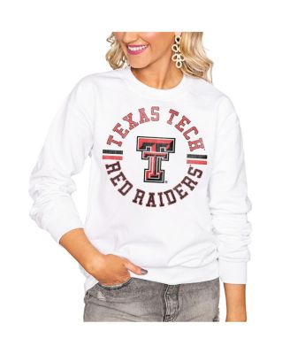 Women's White Texas Tech Red Raiders Oversized Days Perfect Crew Sweatshirt