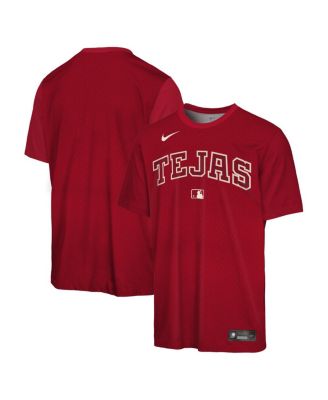 Big Boys and Girls Red Texas Rangers 2026 City Connect Authentic Collection Velocity Dri-FIT T-Shirt